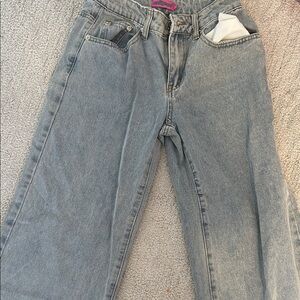 Edikted Light Blue Straight Leg Jeans